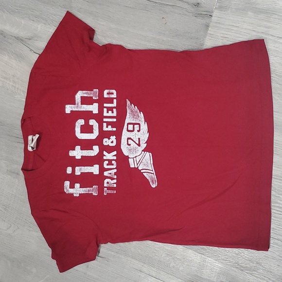 Abercrombie and Fitch Red Track Tshirt sz Large - Picture 1 of 3